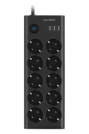 Ftr14 Type-c Girişli Akım Korumalı 10 lu Priz, 3 Usb