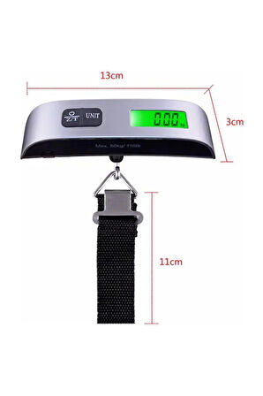 Dijital Işıklı Elektronik Askılı El Bagaj Tartısı Bavul Kantarı Seyahat Çantası 50kg