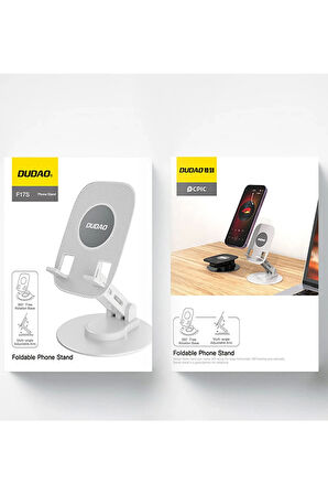 F17s  Masaüstü Telefon Tutucu Döner Tabanı Alüminyum Paslanmaz Çelik Katlanabilir