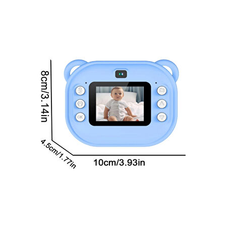 Dijital Video Kayıt Fotoğraf Çocuk Kamerası Anlık Termal Resim Kağıt Baskılı