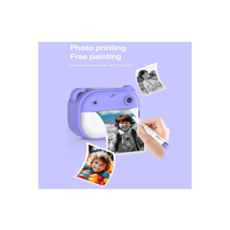 Dijital Video Kayıt Fotoğraf Çocuk Kamerası Anlık Termal Resim Kağıt Baskılı
