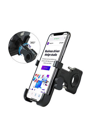 Alüminyum Gövdeli Metal Gidon Bağlantılı Motosiklet Telefon Tutucu 7 İnç Xl
