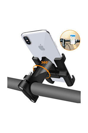 Alüminyum Gövdeli Metal Gidon Bağlantılı Motosiklet Telefon Tutucu 7 İnç Xl