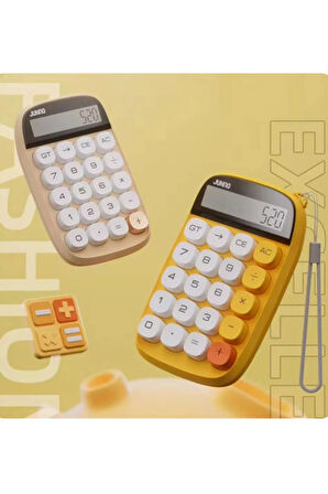 Sevimli Kare Tuşlu 10 Haneli Ldc Ekran Hesap Makinası Kahverengı