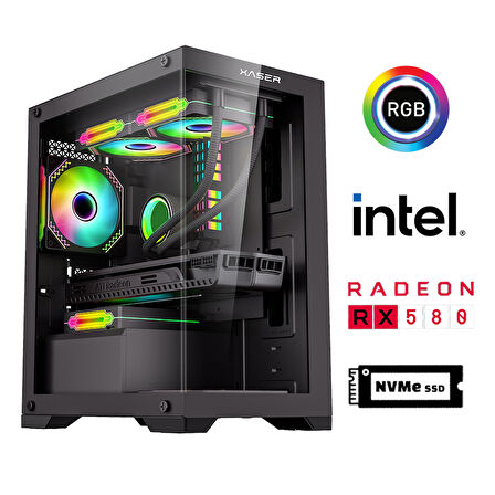 Xaser Xsr870 i5 4570 16GB Ram 512GB M.2 NVMe SSD 8GB RX580 Masaüstü Performans Oyuncu Bilgisayarı