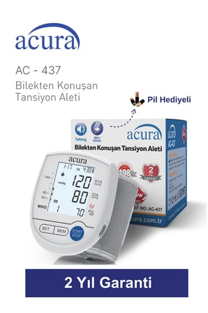 Ac-437 Işıklı Ekranlı, Bilekten Türkçe Konuşan Tansiyon Aleti