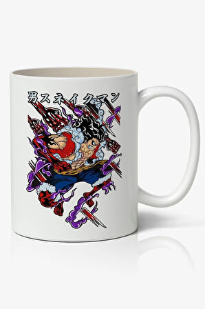 Monkey D. Luffy One Piece Temalı Baskılı Beyaz Kupa Bardak