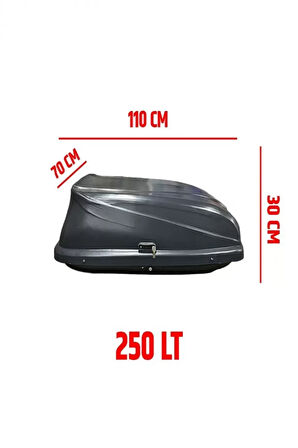 Universal Araç Üstü Kilitli Port Bagaj 250 Lt Gri