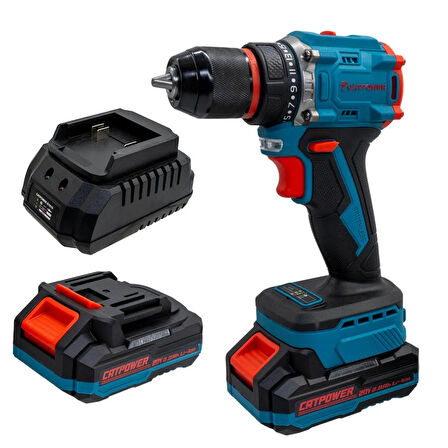 CATPOWER E1010 KÖMÜRSÜZ AKÜLÜ VİDALAMA MATKAP Li-ion (SET) 10 MM 20V 2.0 Ah