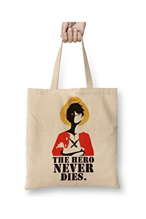 One Piece Luffy Mugiwara Bez Çanta Uzun Saplı Alışveriş Çantası Plaj Çantası