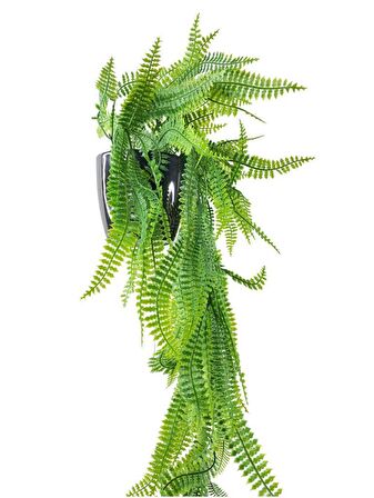 Yapay Çiçek Siyah Saksıda Sarkan Çiçek Boston Fern 