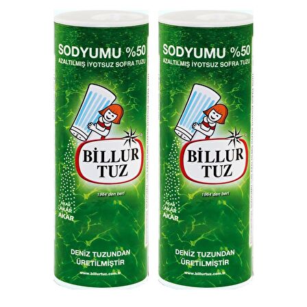 Billur Tuz Sodyumu %50 Azaltılmış 500 gr 2 li