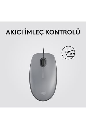 Logitech 910-006760 M110 Gray Silent (Sessiz) Kablolu Optik Usb Mouse