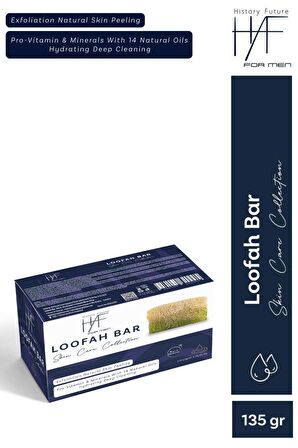 Erkeklere Özel Derin Temizlik & Yenileyici Doğal Peeling Etkili Lifli Loofah Bar Sabunu 135 g