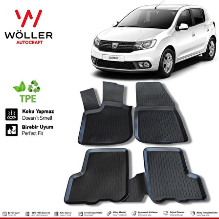 Dacia Sandero Paspas 2008 Sonrası 3d Havuzlu Wöller Paspas