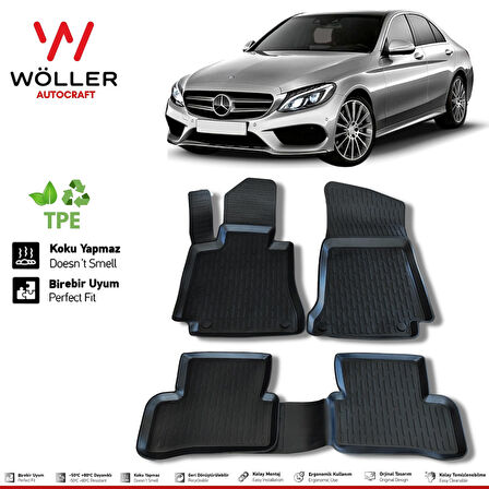 Mercedes C Serisi W205 Paspas 2014 Sonrası 3d Havuzlu Wöller Paspas