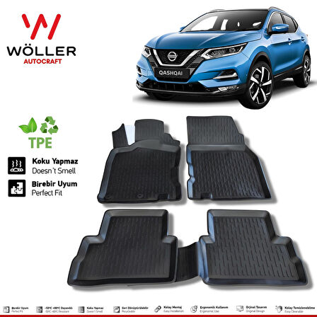 Nissan Qashqai Paspas 2014 2021 Arası 3d Havuzlu Wöller Paspas