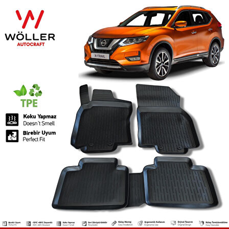 Nissan X Trail Paspas 2014 2021 Arası Uyumlu 3d Havuzlu Wöller Paspas
