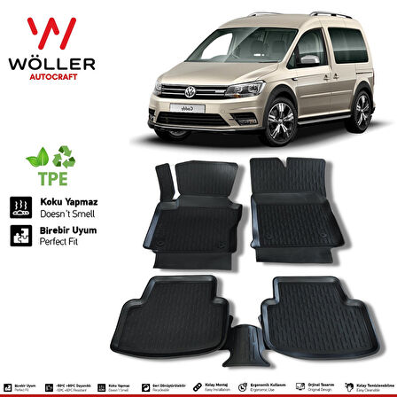 Volkswagen Caddy Paspas 2015 2020 Arası 3d Havuzlu Wöller Paspas