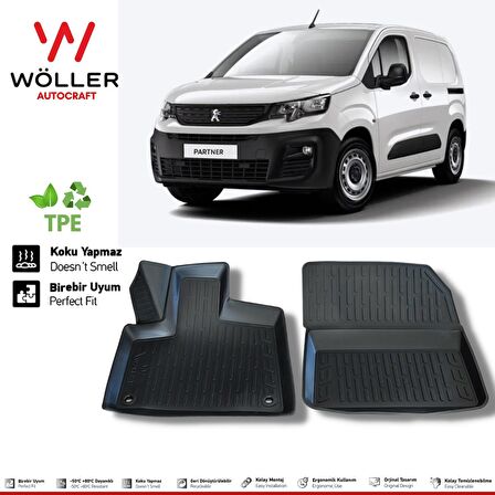 Peugeot Partner Van Paspas 2019 Sonrası 3d Havuzlu Wöller Paspas