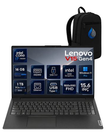 Lenovo V15 G4 IRU 83A100QMTRRNP02 Intel Core i7-13620H 16 GB DDR4 RAM 1 TB NVMe SSD Intel UHD Graphics Windows 11 Pro 15.6" FHD (1920x1080) Notebook Laptop Bilgisayar