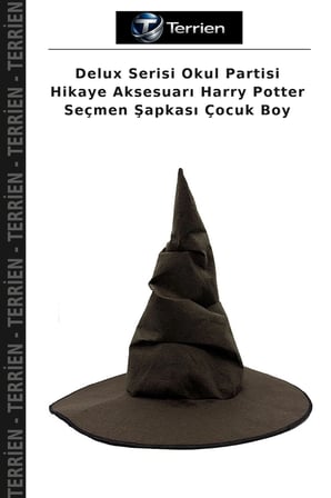 Delux Serisi Okul Partisi Hikaye Aksesuarı Harry Potter Seçmen Şapkası Çocuk Boy