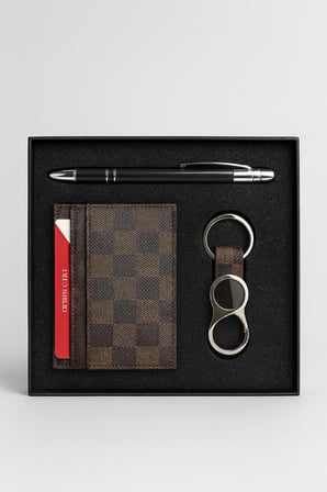 Premium Arkadaşa Hediye Kurumsal Seçim Ofis Hediyesi GS - 11 Vip Set - Kahverengi