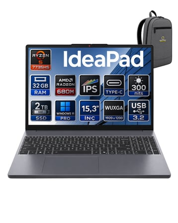 LENOVO IDEAPAD SLİM 3 AMD RYZEN 5 7535HS 32GB 2TB SSD 15.3" WİN11PRO TAŞINABİLİR BİLGİSAYAR 83K7009ETROKA19