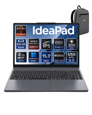 LENOVO IDEAPAD SLİM 3 AMD RYZEN 5 7535HS 64GB 4TB SSD 15.3" WİN11PRO TAŞINABİLİR BİLGİSAYAR 83K7009ETROKA35