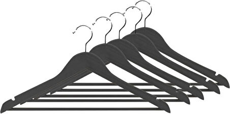 Microcase Ahşap Görünümlü Plastik Elbise Askısı A Kalite 5 adet  AL4492