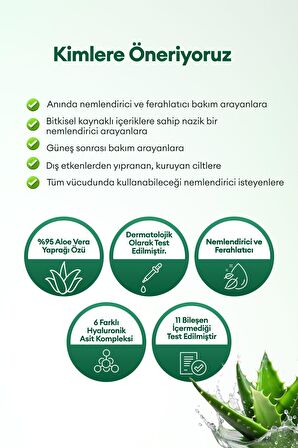 Hyaluronik Asitli Nemlendirici Aloe Vera Jeli KUNDAL Real Aloe Vera Waterful Moisture Shooting Gel