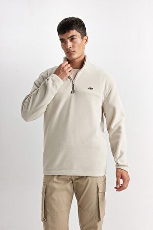 DeFacto Relax Fit Dik Yaka Fermuarlı Polar Sweatshirt D2348AX24AUBG106