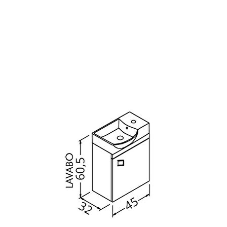 Mini 45 Cm Sağ Lavabolu Alt Modül