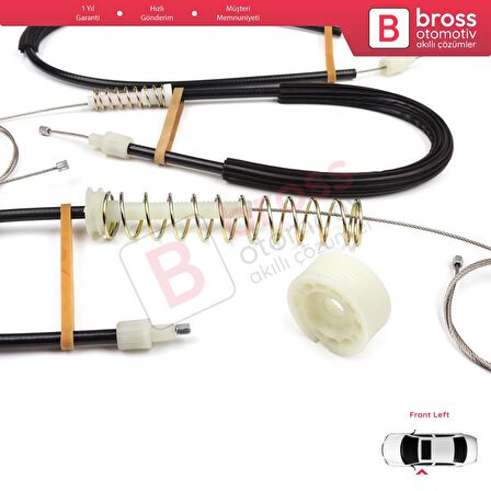 BMW 6 Serisi F06 Gran Coupe 2011-2018 51337268797 İçin Ön Sol Kapı Cam Kriko Tamir Seti