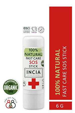 INCIA %100 Doğal Sos Stick Anlık Yatıştırıcı Organik Yalancı İğde Hızlı Koruma Bitkisel 6 gr