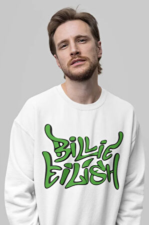 Billie Eilish Baskılı Unisex Oversize Şarkıcı Sweatshirt