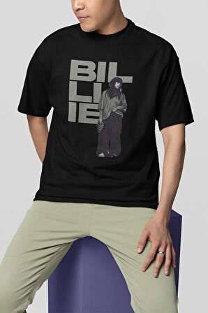 Billie Eilish Özel Tasarım Unisex Tişört, Oversize Şarkıcı Tişört