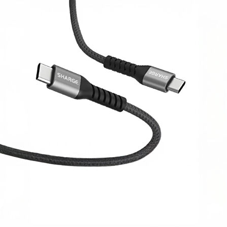 Sharge Örgülü USB-C to USB-C 240W Hızlı Şarj Kablosu