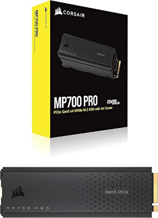 CORSAİR MP700 PRO 1TB HAVA SOĞUTUCULU PCIe Gen5 x4 NVMe M.2 SSD Air Cooler 1 TB