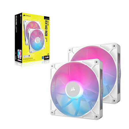 CORSAIR iCUE LINK RX140 RGB 140mm PWM Beyaz İkili Kasa Fanı