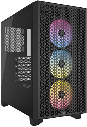 CORSAIR iCUE 3000D AIRFLOW 750W Tempered Glass USB 3.2 Siyah ATX Mid Towerı Kasa