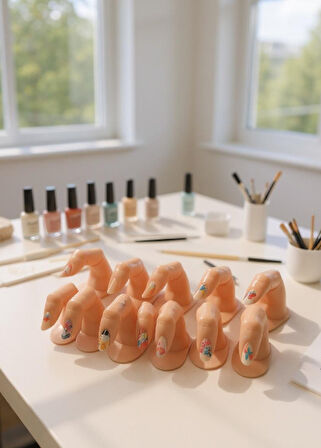 Ocean Eğitim Parmağı - Protez Tırnak Uygulama Parmak Modeli 10 lu Paket