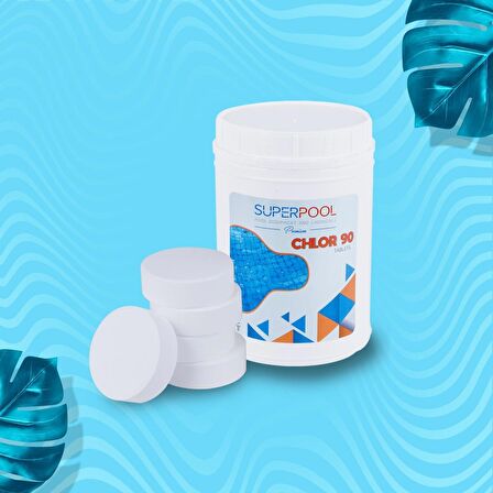 Superpool Premium %90 Tablet Klor 1 KG 50 Adet