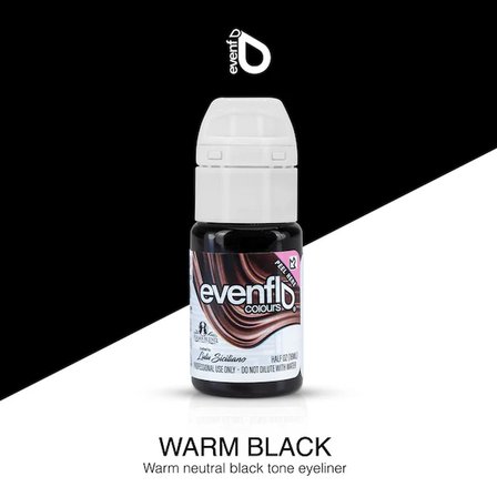 Perma Blend Evenflo Warm Black Eyeliner Sıcak Alt Tonlu Siyah Eyeliner Pigmenti 15ml