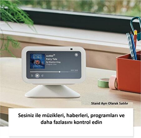 Echo Show 5 (3. Nesil, 2023 sürümü) | 2 kat daha fazla bas ve daha net ses ile akıllı ekran |