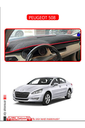 Peugeot 508 Torpido Koruma  Halısı -  Kırmızı Kenar