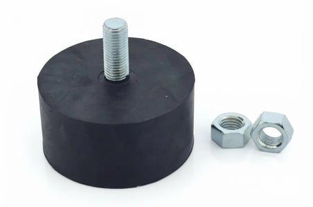 M16 x 100 mm Kauçuk Titreşim Takozu, Sarsıntı Engelleyici Sönümleyici Ayak (2 Adet Somun Hediyeli)
