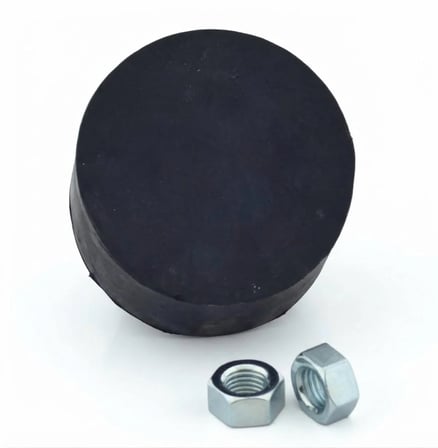 M16 x 100 mm Kauçuk Titreşim Takozu, Sarsıntı Engelleyici Sönümleyici Ayak (2 Adet Somun Hediyeli)