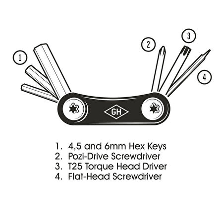 GENTLEMEN'S HARDWARE MİNİ BİSİKLET ÇOK AMAÇLI ALET-POCKET BICYCLE MULTI-TOOL