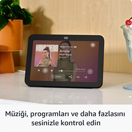 Amazon Echo Show 8 | 3. Nesil | Alexa | Akıllı Ev Asistanı | Siyah